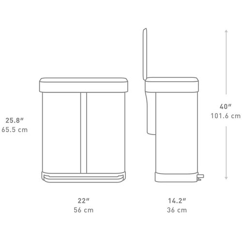 Simplehuman Mat črn jeklen ko&amp;scaron; za smeti 34+24 l za ločevanje odpadkov/s pedalom &amp;ndash; Slike