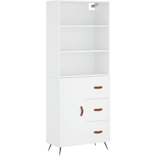 Maison Chic Visoka omara - Komoda - Predalnik bela 69,5x34x180 cm inženirski les, (21722161) Slike