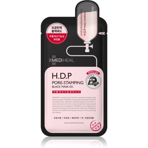 Mediheal Black Mask H.D.P Pore-Stamping Sheet maska za sužavanje pora 25 ml Slike