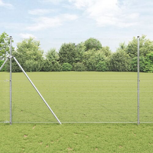 VidaXL zavarena žičana ograda s 13 stupova 1.5x50 m pocinčanog čelika Slike