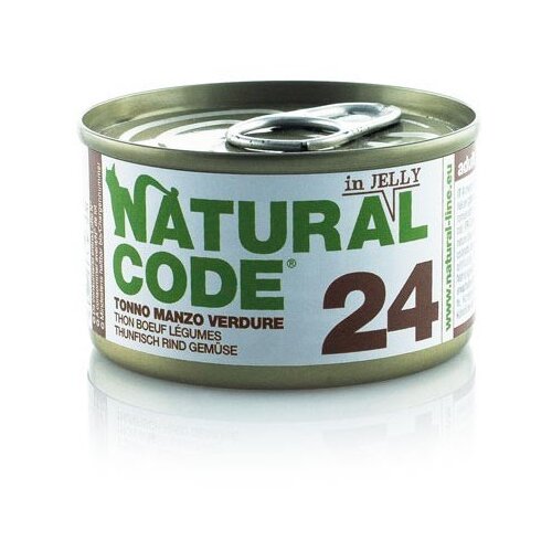 Natural Code cat jelly konzerva za mačke - tuna, beef and vegetables 85g Slike