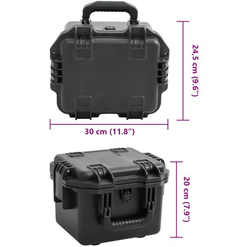  Prijenosni kovčeg crni 30x24,5x20 cm od PP-a Slike