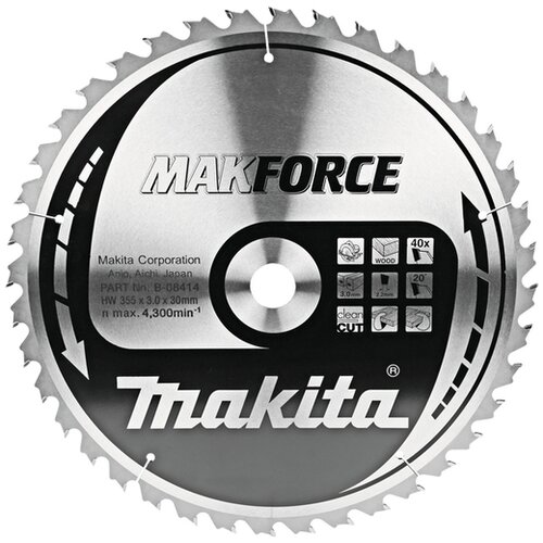 Makita list cirkulara testera za drvo MAKFORCE 355x40zx30 B-08414 Slike