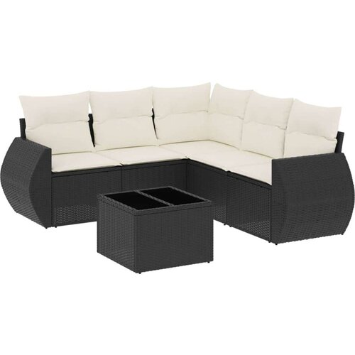 vidaXL 6-dijelni set vrtnih sofa s jastucima crni od poliratana Cijene