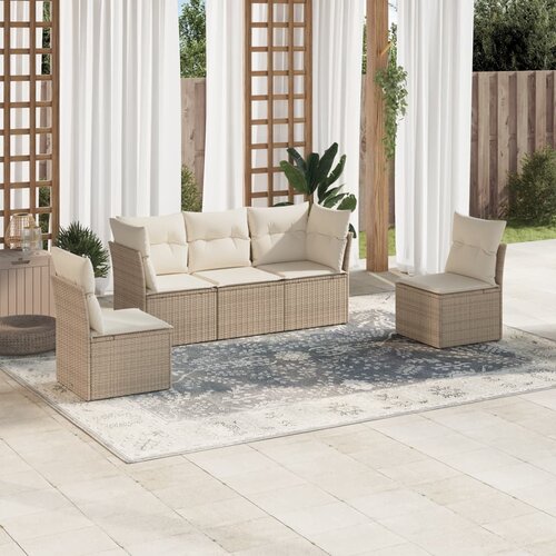 vidaXL 5-dijelni vrtni set sofa s jastucima bež od poliratana Cijene