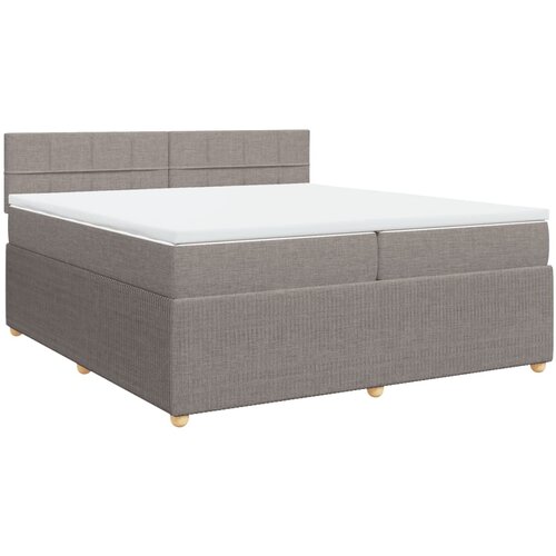 VidaXL Krevet s oprugama i madracem smeđesivi 200x200 cm od tkanine Slike
