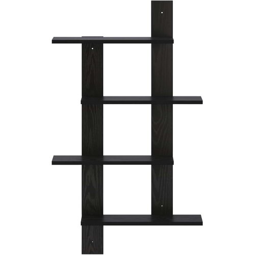 Polica na zidu Crni hrast 61 x 13,5 x 105 cm Konstruirano drvo Slike