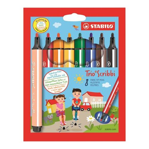 Stabilo Trio Scribbi flomaster &Scaron;iroki Vi&scaron;ebojno 8 kom Cijene