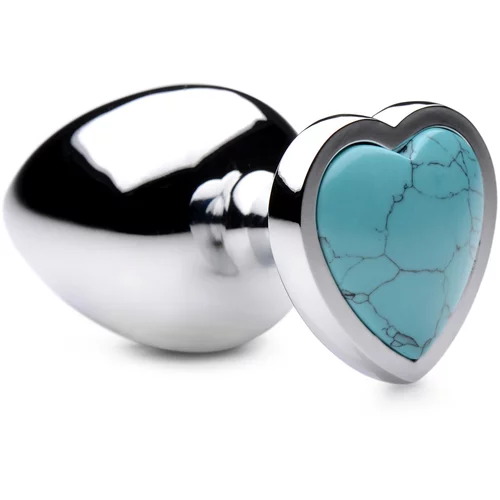 Booty Sparks Gemstones Turquoise Heart Anal Plug Large