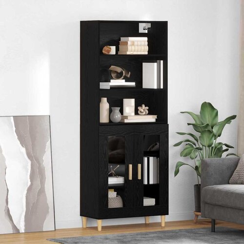  Highboard Crni hrast 69,5 x 32,5 x 180 cm Konstruirano drvo Cijene
