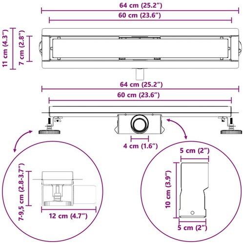  Odvod za tu&amp;scaron; s Dječjim pokrivačem Crna 60 cm Slike