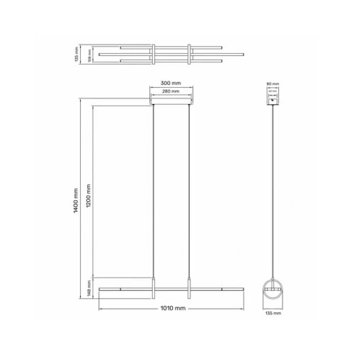  solea 1 luster 36W 3000/4000/6000K crna/zlato Slike