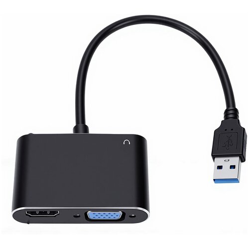 JWD Adapter USB 3.0 na HDMI/ VGA/ AUDIO/ 3 u 1 crni Slike