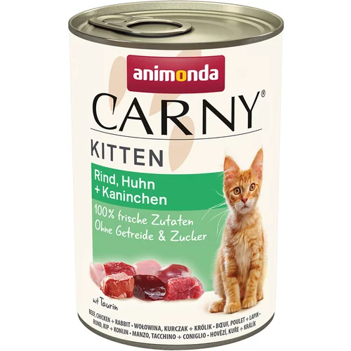 Animonda Ekonomično pakiranje Carny Kitten 24 x 400 g - Govedina, piletina i kunić