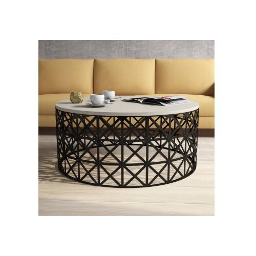  Club sto Selin Metal Porculan Krem-Crna Slike