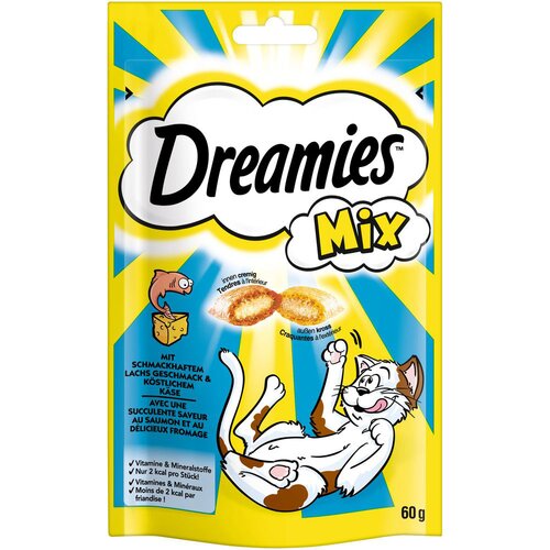 Dreamies Mix mačji prigrizek - Varčno pakiranje: losos in sir (6 x 60 g) Slike