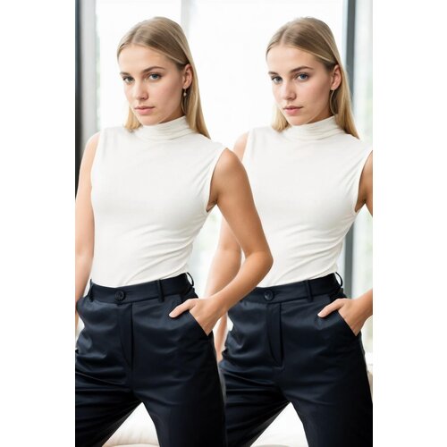 Dewberry 32501 2-Piece Sleeveless Body Set-WHITE Slike