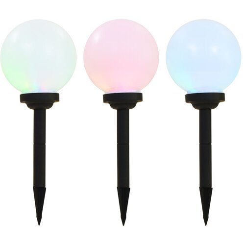  the living store zunanje solarne svetilke 3 kosi led okrogle 20 cm rgb - solarna svetlika, (21749897) Cene