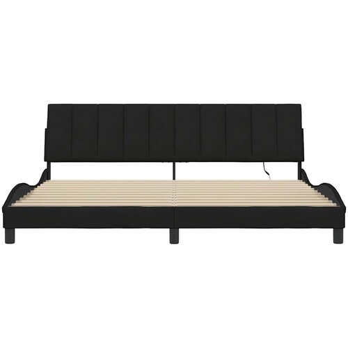  Okvir za krevet bez madraca Hanko crni 200x200 cm od tkanine Slike
