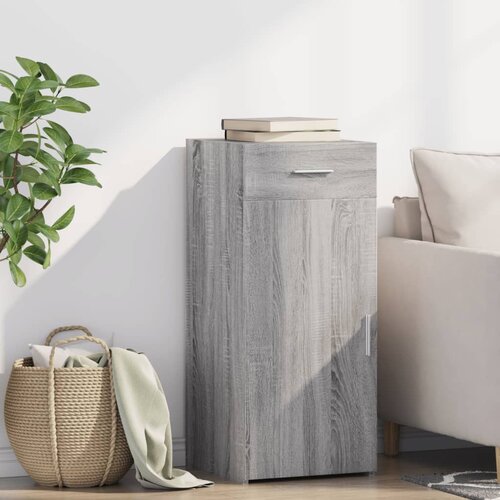 VidaXL Komoda siva boja hrasta 40 x 42,5 x 93 cm od konstruiranog drva Slike