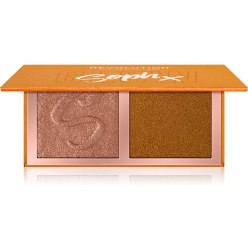 Revolution soph x face highlighter duo paleta highlightera 9 g nijansa honey glaze za žene Slike