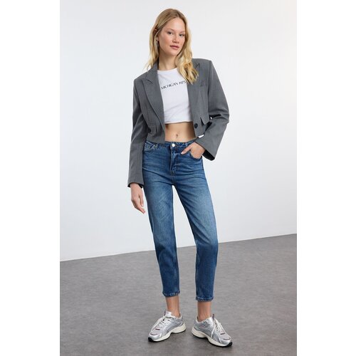 Trendyol blue High Waist Slim Mom Jeans Cene