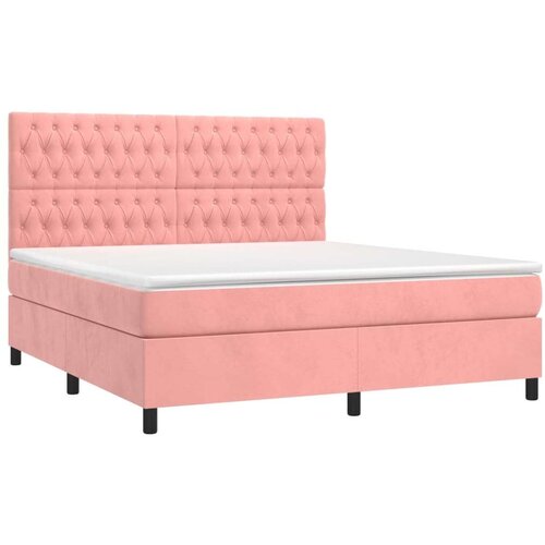  Krevet box spring s madracem LED ružičasti 160x200cm bar&amp;scaron;unasti Slike