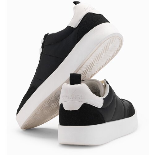 Ombre Men's old-school sneakers on thick sole - black Cene