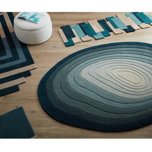 Flair Rugs modra volnena preproga 200x290 cm puddle ombre wool &amp;ndash; Slike