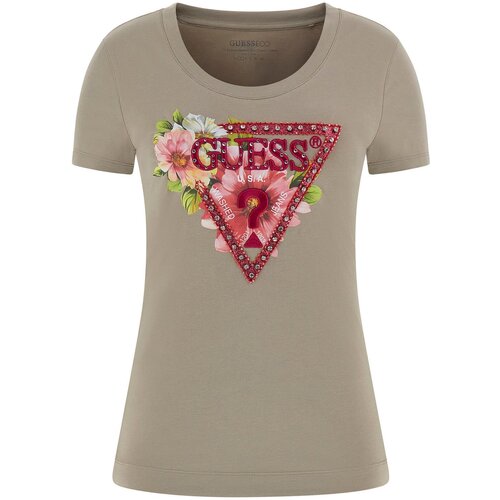 Guess Majica maslinasta / pastelno zelena / roza / bijela Slike