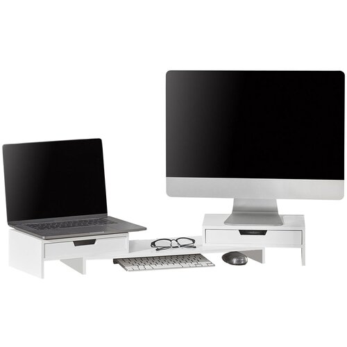 SoBuy organizator za pisalno mizo s stojalom za monitor v beli barvi v skandinavskem slogu, (20815120) Cene