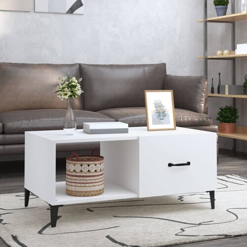 The Living Store Klubska mizica bela 90x50x40 inženirski les - Klubska Mizica, (21573732) Cene