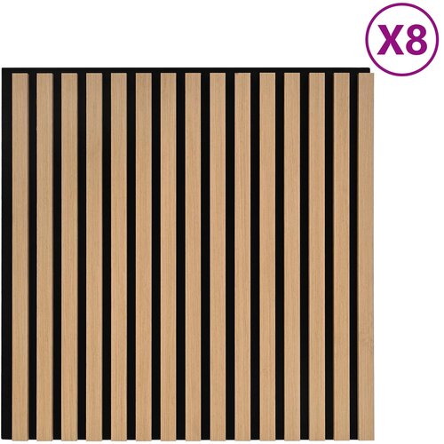  Zidne panele 8 pcs Prirodna 60,5 x 60 cm Slike