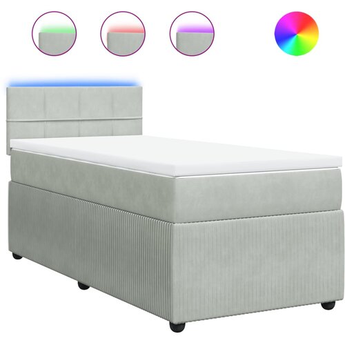 vidaXL spring krevet s madracem svjetlosivi 90x190 cm bar&scaron;unasti Cijene