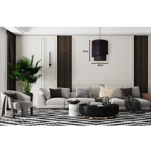  Duolla - Visilica na sajli PARIS 1xE27/15W/230V prečnik 40 cm crna/zlatna Slike