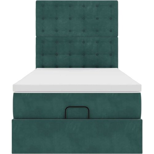 VidaXL okvir kreveta s madracima tamnozeleni 90x200cm bar&amp;scaron;unasti Slike