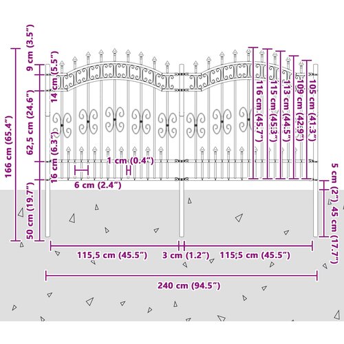  Vrtna Ograda KAMPEN 240 x 166 cm Mesh Siva Slike