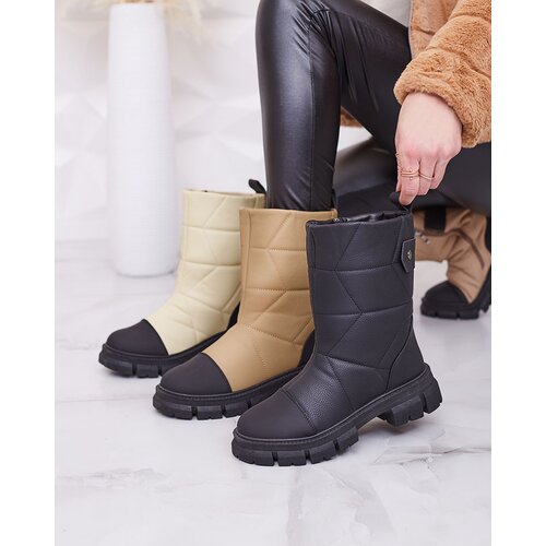Resti Black matte women's boots with thicker sole Holeopi Cene