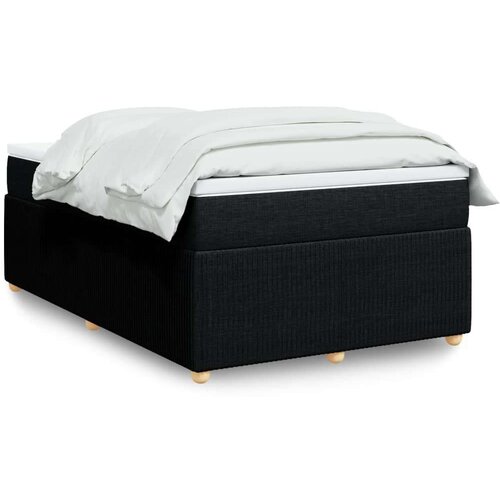 vidaXL Krevet box spring s madracem crni 120 x 190 cm od tkanine Cijene