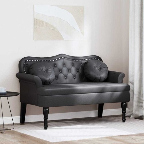 vidaXL Chesterfield klupa Crna 120.5 x 65 x 75 cm Lažna koža Cijene