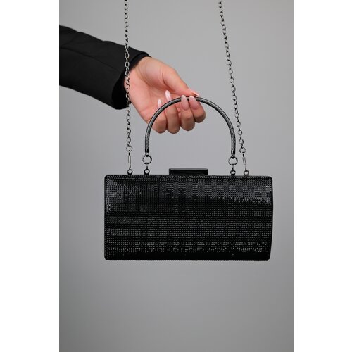 LuviShoes 363 Black Stone Women's Evening Dress Bag Slike