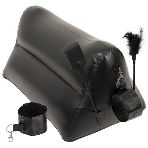 You2Toys Dark Magic Inflatable Love Cushion for Couples with Cuffs Black Cene