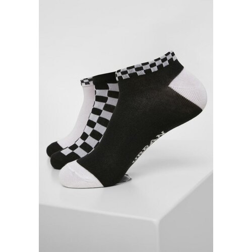 Urban Classics sneaker socks checks 3-Pack black/white Cene