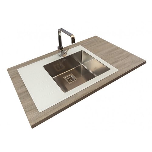 Sink Solution stekleno pomivalno korito X LINE 780 x 540 mm - bela (7020075) Slike