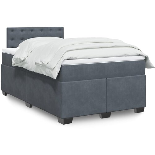  The Living Store Box spring postelja z vzmetnico temno siv 120x190 cm žamet - Box Spring Postelja, (21490915) Cene