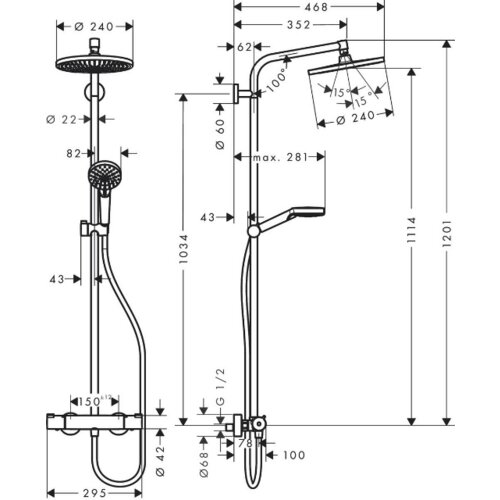 Hansgrohe USPONSKI TU&amp;Scaron; CROMETTA S 240 27267000 Slike