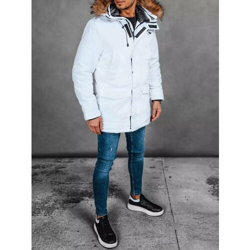 DStreet Men's Winter Hooded Jacket, White Slike