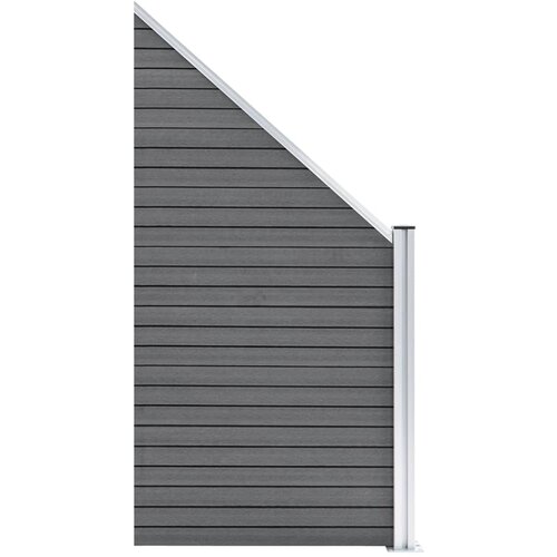  Set WPC ograda 2 kvadratne + 1 kosa 446 x 186 cm sivi Slike
