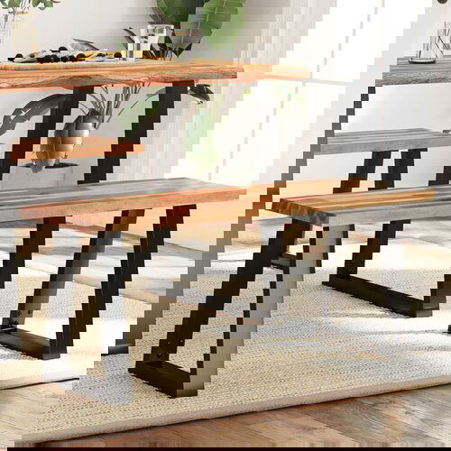 The Living Store Klop z naravnim robom 110 cm trden akacijev les - Klop, (21662841) Cene