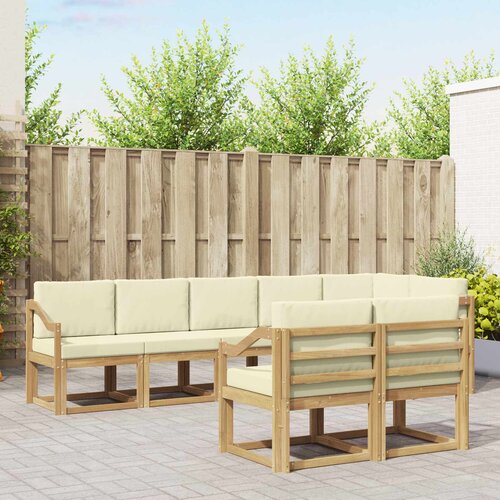  Set vanjskih sofa s jastukom 8 pcs Bijela i krem Poliester Cene